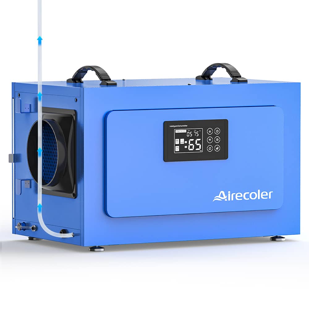Airecoler - 170 Pints Commercial Dehumidifier with Pump for Crawl Spaces & Basements with Drain Hose - Blue