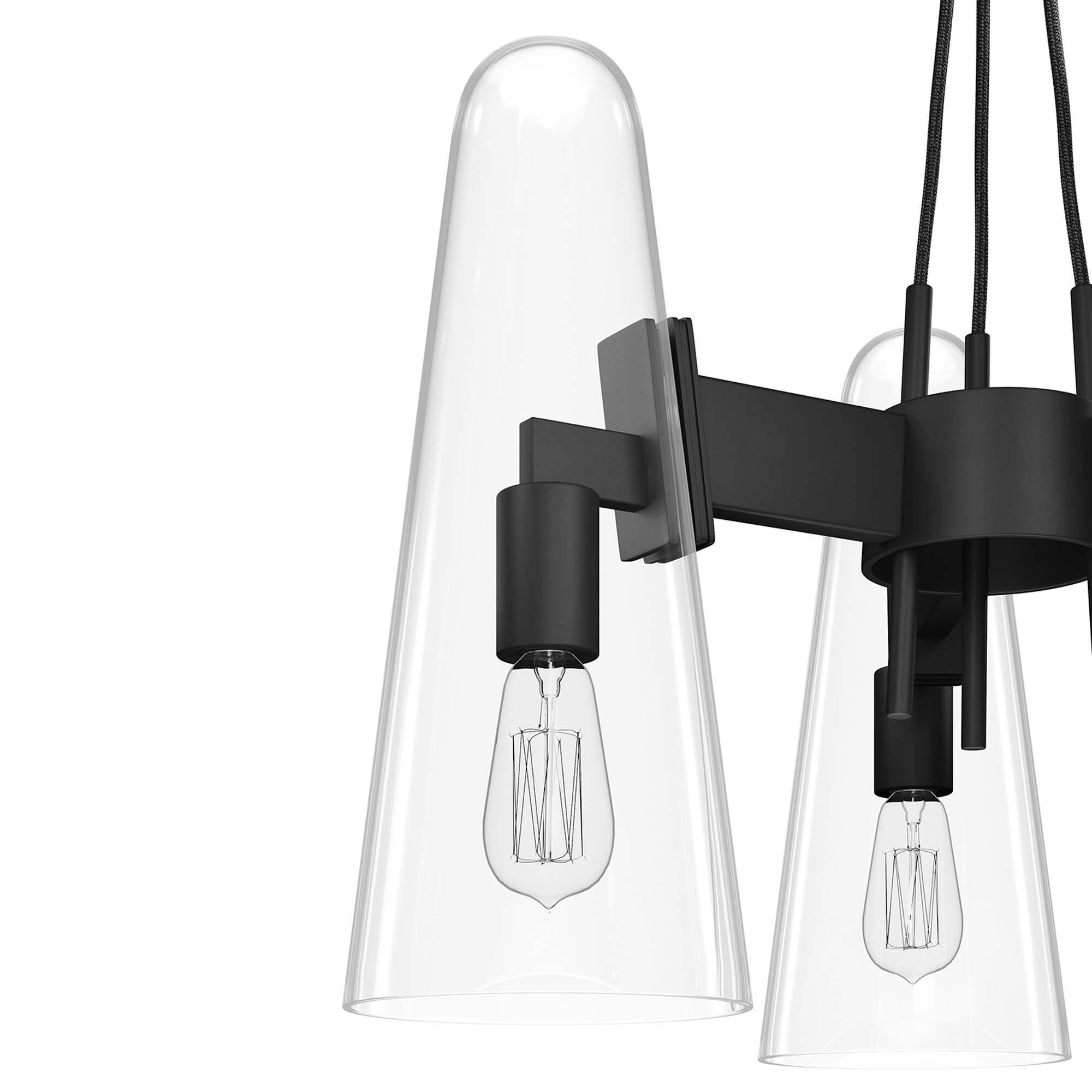 Alt View 5. Modway - Beacon 3-Light Pendant Light by Modway - Clear Black.