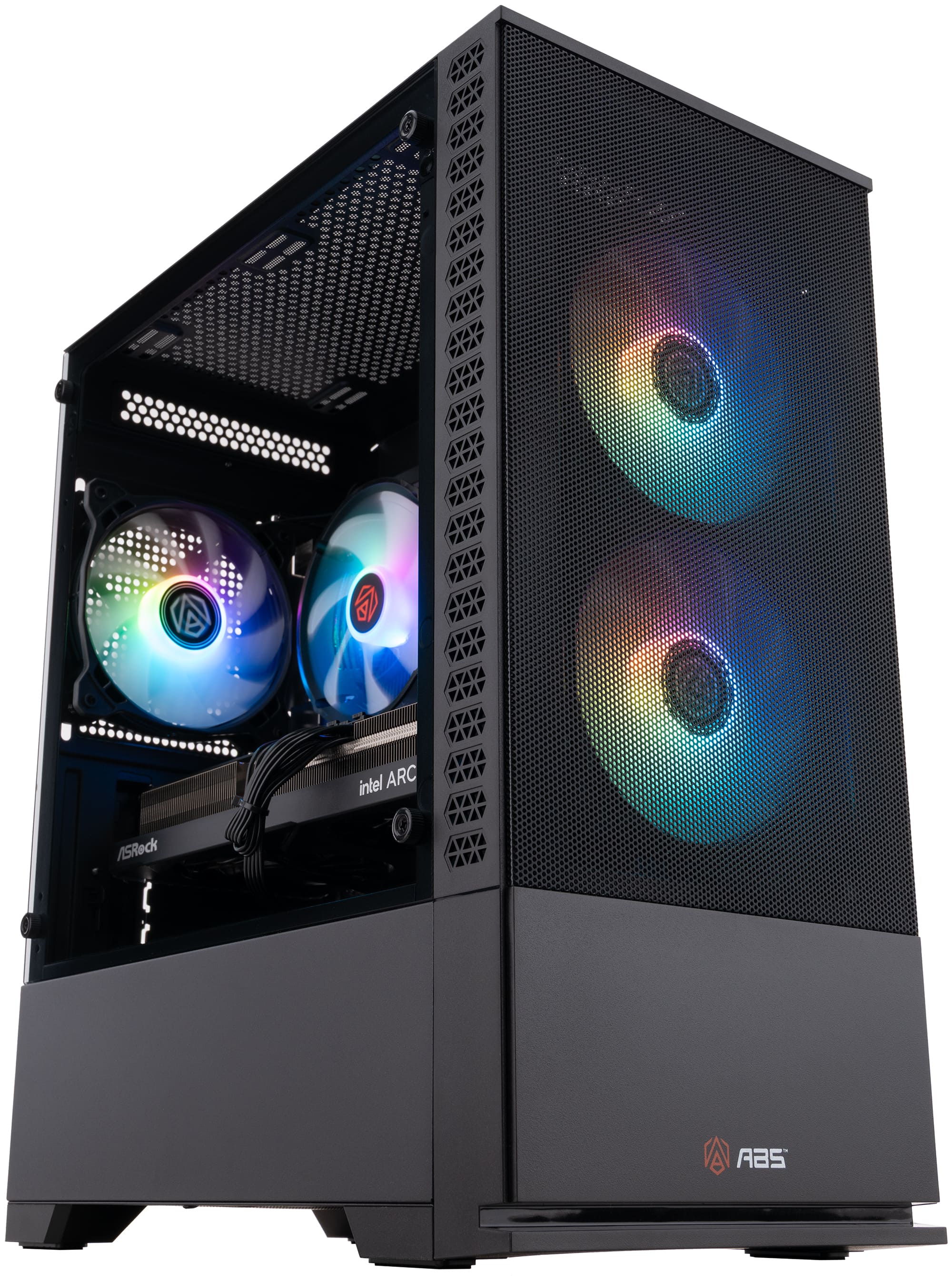 ADVANCED BATTLESTATIONS - ABS Cyclone Aqua Gaming PC - Windows 11 - Intel Core 5 120 - Arc A580 8GB - 16GB DDR4 3200 - 1TB M.2 SSD - Black
