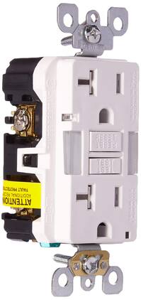 Leviton - GFCI Outlet with Guidelight, 20 Amp Tamper-Resistant Self-Test GFNL2-W - White
