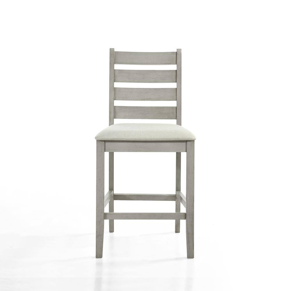 Alt View 1. New Classic Furniture - Furniture Pascal Wood Counter Chair in Driftwood (Set of 2) - Driftwood.