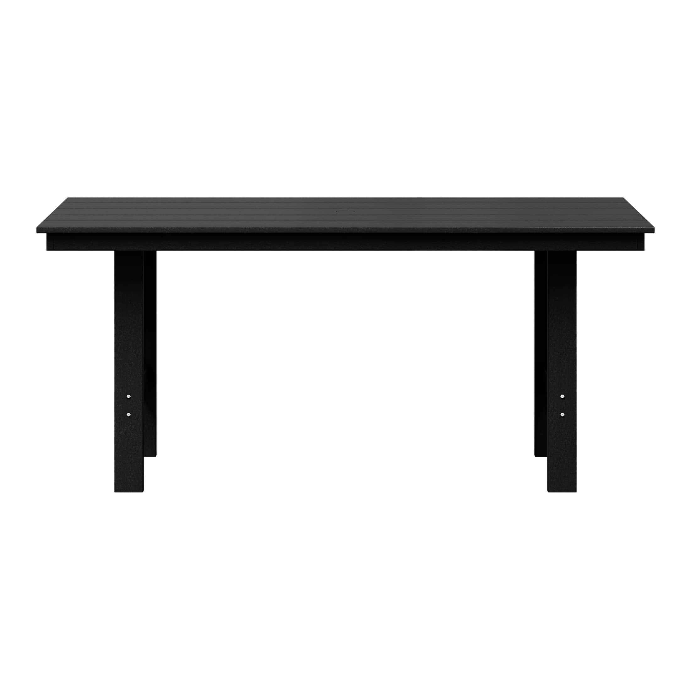 "WestinTrends - Ashore Outdoor Modern HDPE 66"" Wide Rectangle Patio Dining Table for 6 - Black" price history on PriceWatchPro