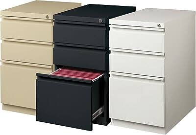 Alt View 4. Staples - Heavy Duty Mobile Pedestal File Cabinet with Wheels, 3 Drawer - Light Gray.