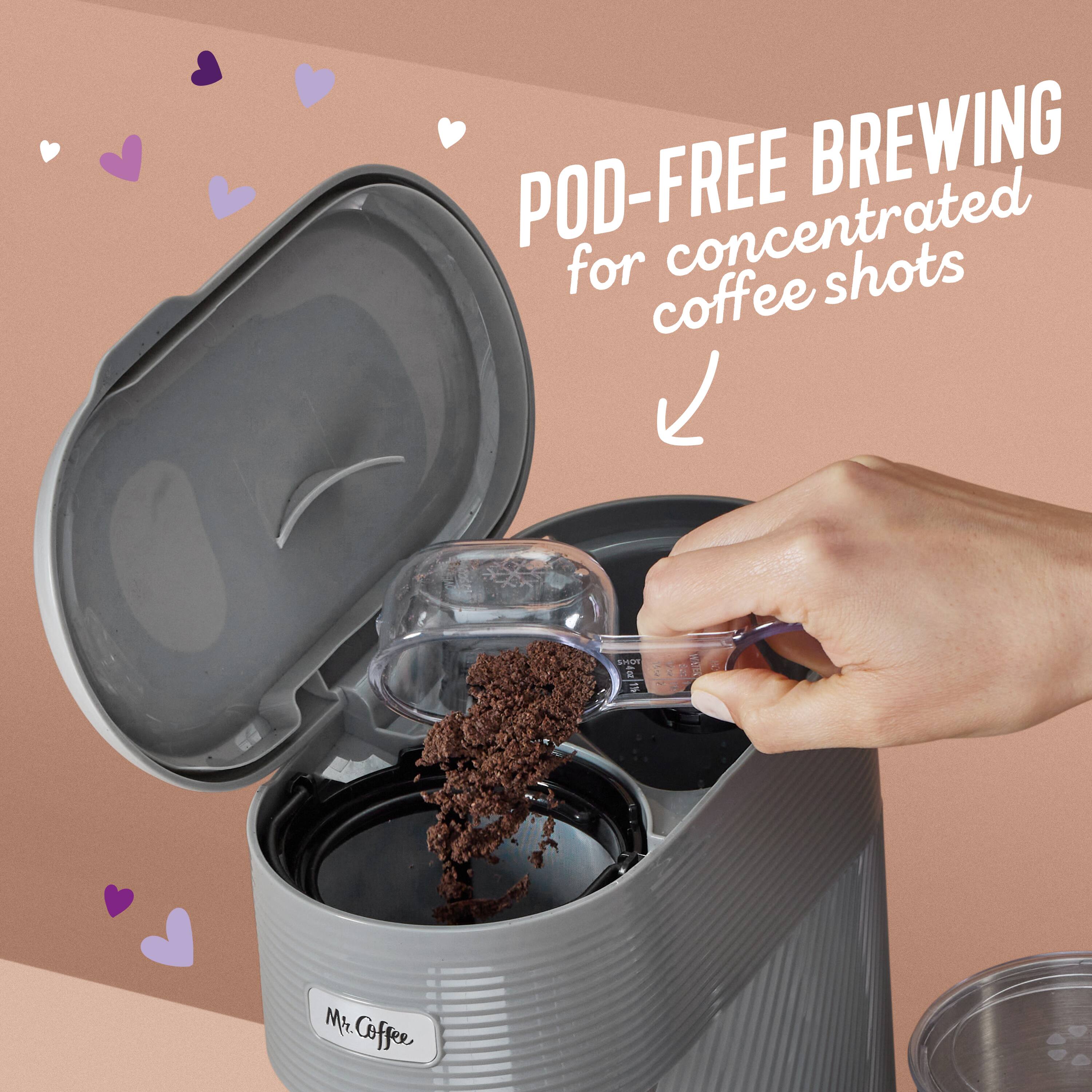 POD-FREE BREWING for concentrated coffee shots