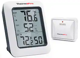 ThermoPro - TP60 Digital Hygrometer Outdoor Thermometer Wireless Temperature and Humidity Gauge Monitor Room Thermometer w - White