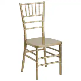 Emma + Oliver - Wedding & Event Resin Stacking Chiavari Dining Chair - Gold