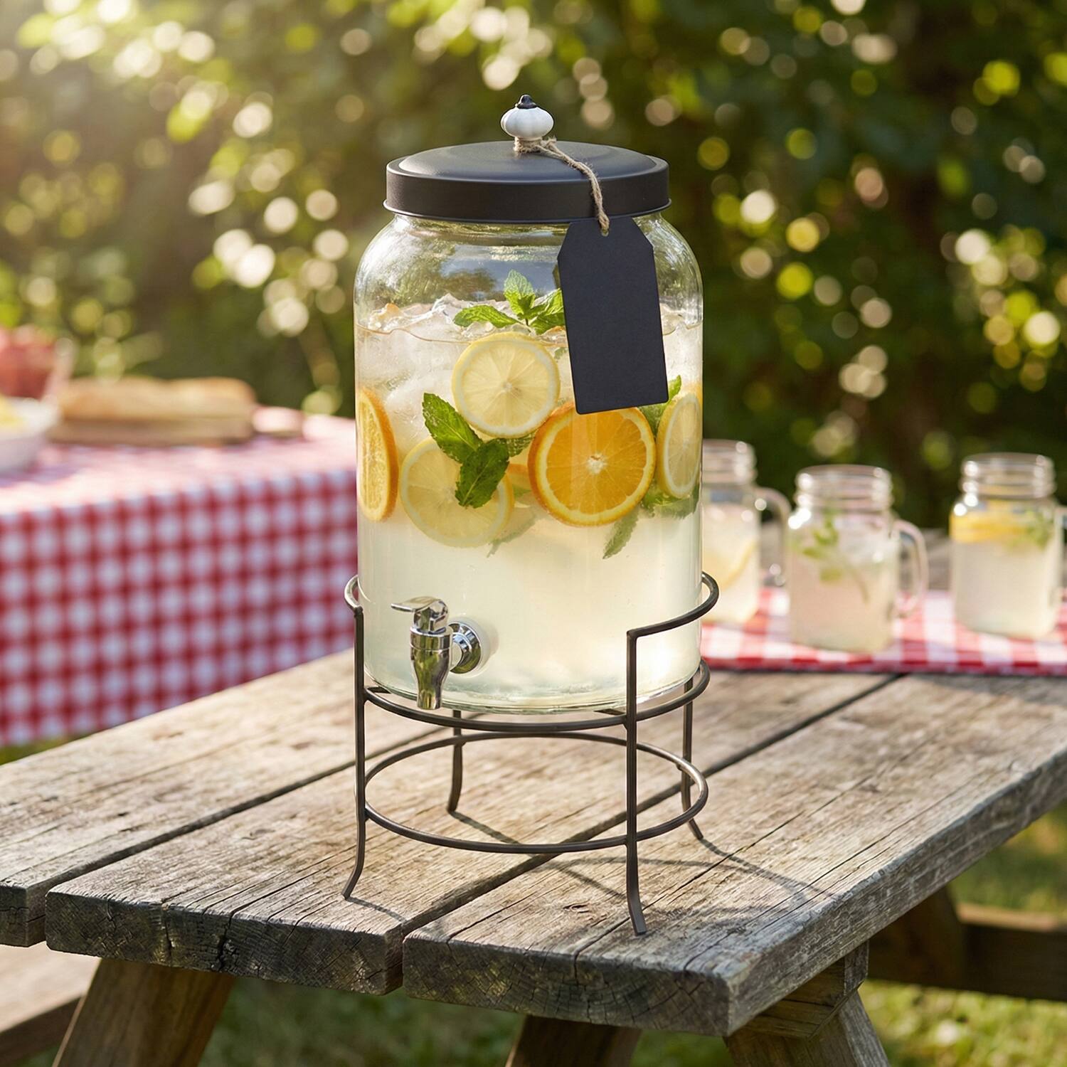 Left. Style Setter - Franklin Beverage Dispenser 3 Gal - Clear.