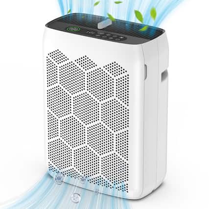 Front. Teendow - Smart Air Purifier with H13 True HEPA Filter, Up to 2,200 Sq Ft, Removes Smoke, Dust, Allergens - White.