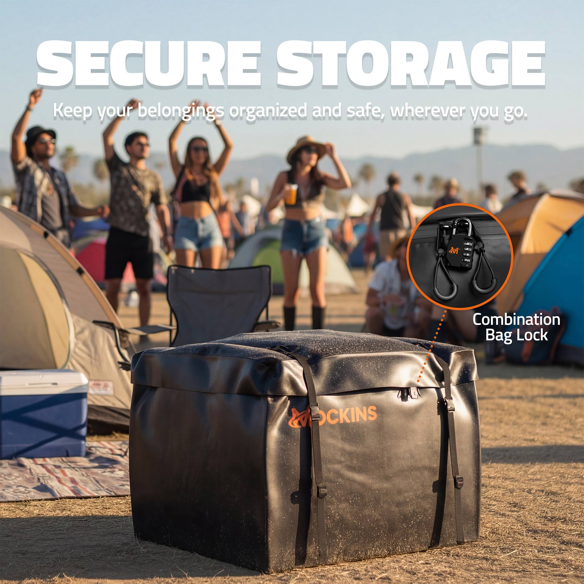 SECURE STORAGE  
Keep your belongings organized and safe, wherever you go.  

Combination Bag Lock