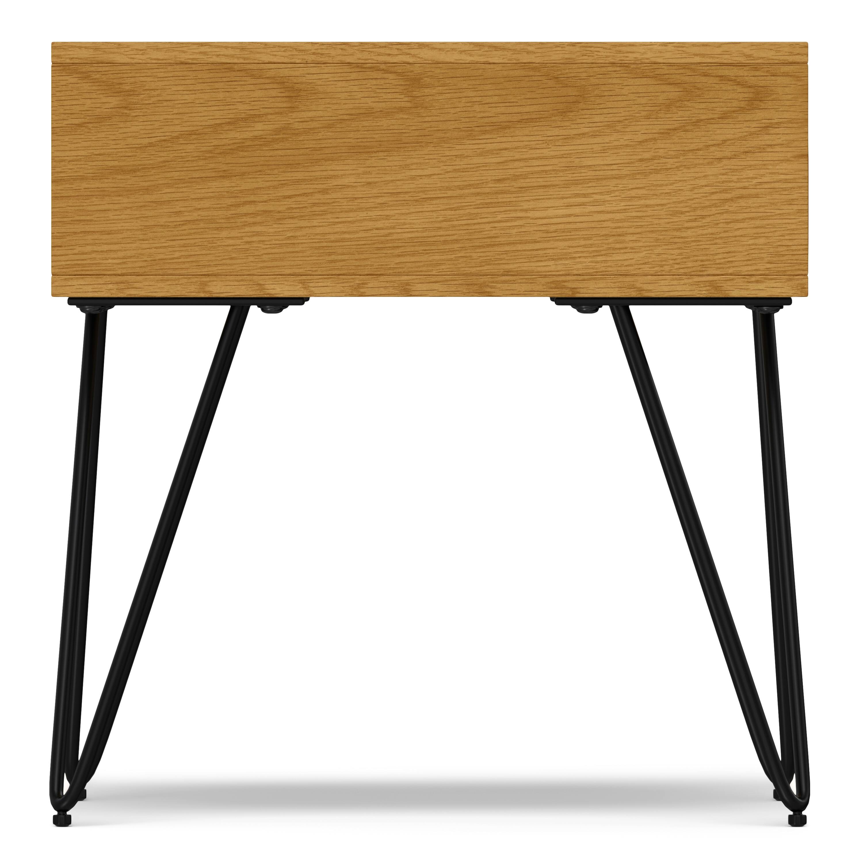 Alt View 6. Simpli Home - Hunter Industrial 22 inch Wide Metal End Table in Oak Veneer - Oak Veneer.