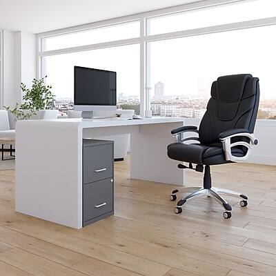 Alt View 8. Staples - Light Duty 2-Drawer Vertical File Cabinet, Letter Size, Lockable, 24.1"H x 14.3"W x 18"D, Charcoal (ST52143-CC) - Charcoal.