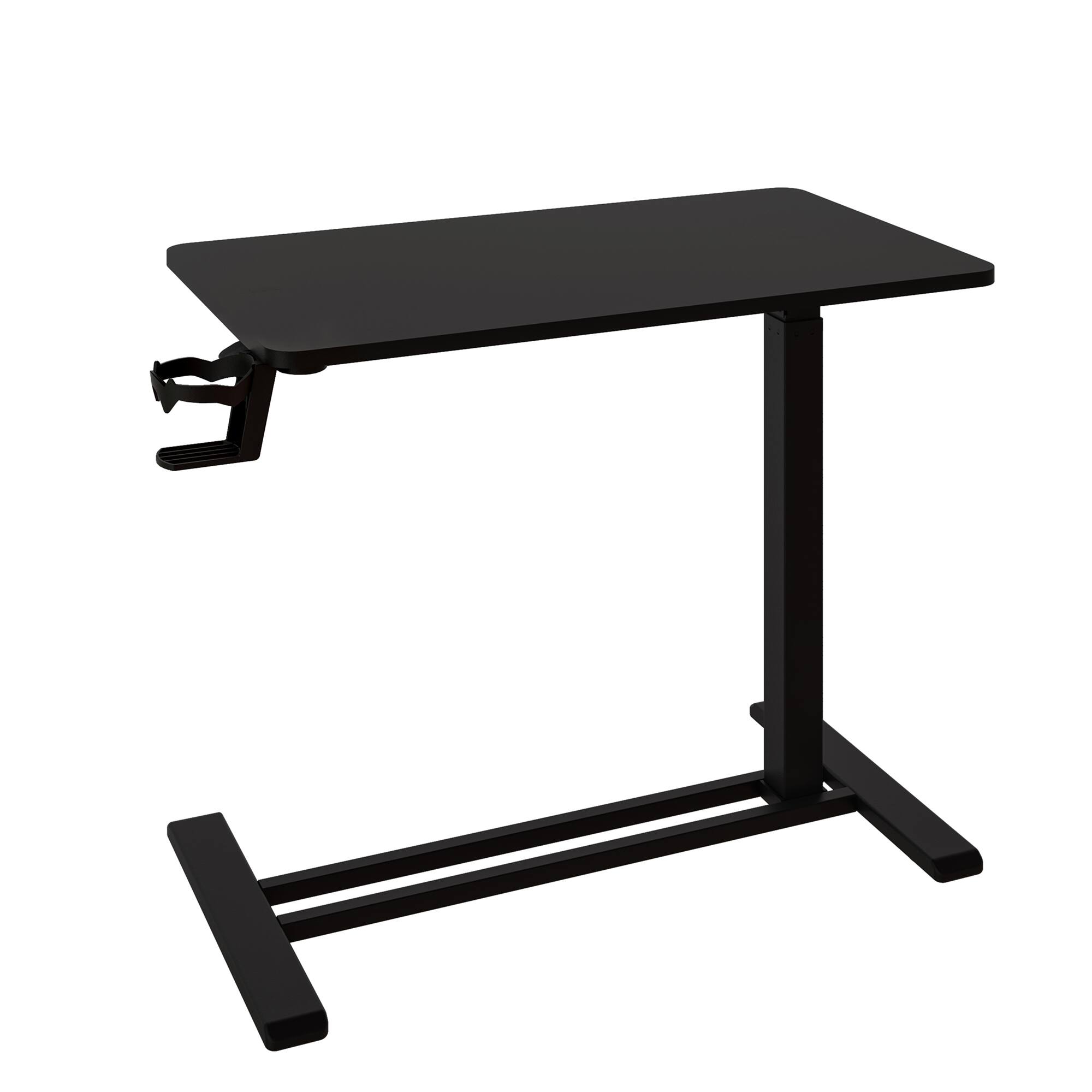 Front. FlexiSpot - H7 Mobile Workstation and Overbed Table with Gas Lift - 28x16 - Black.