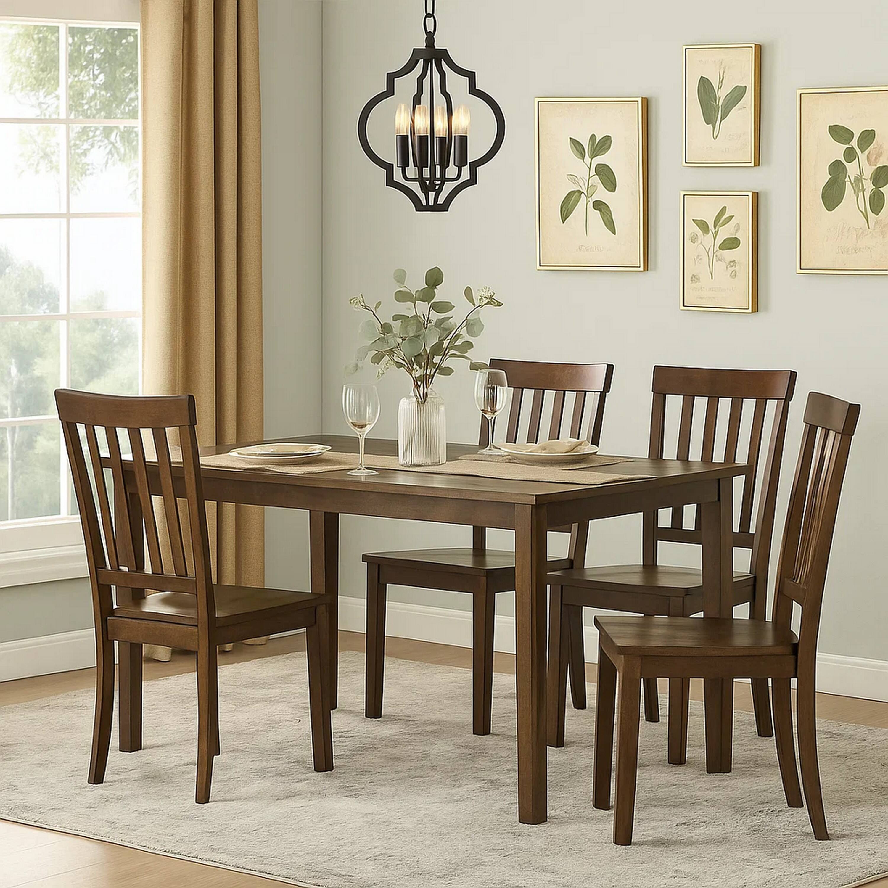 Alt View 5. Manhattan Lane - Dexy Dining Table, 47 Inch Rectangular Top, Farmhouse Walnut Brown - Walnut Brown.
