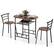 Alt View 17. Costway - 3 Pcs Dining Set Table And 2 Chairs Compact Bistro Pub Breakfast Home Kitchen - Black and Brown.