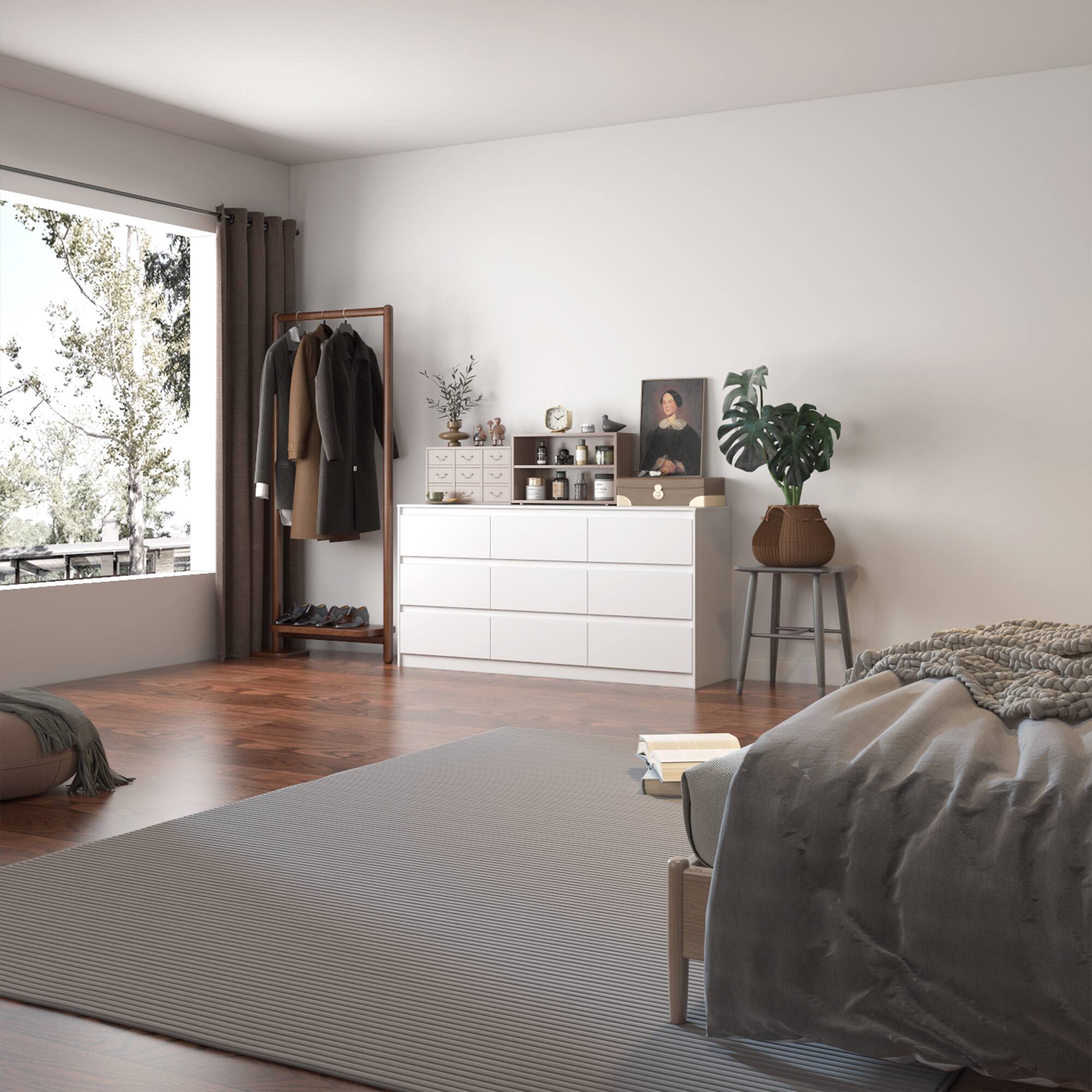 Alt View 7. FUFU&GAGA - FUFU&GAGA 9 - Drawer Horizontal Dresser: Maximize Storage, Simplify Spaces - White.