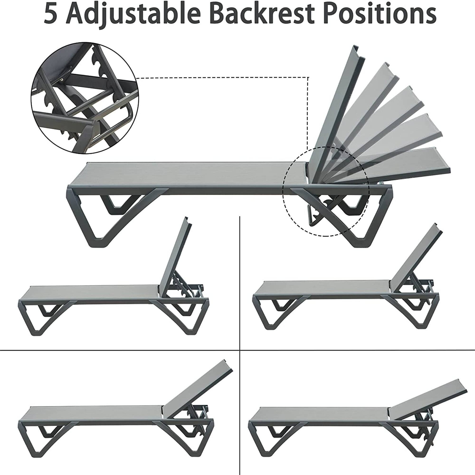 5 Adjustable Backrest Positions