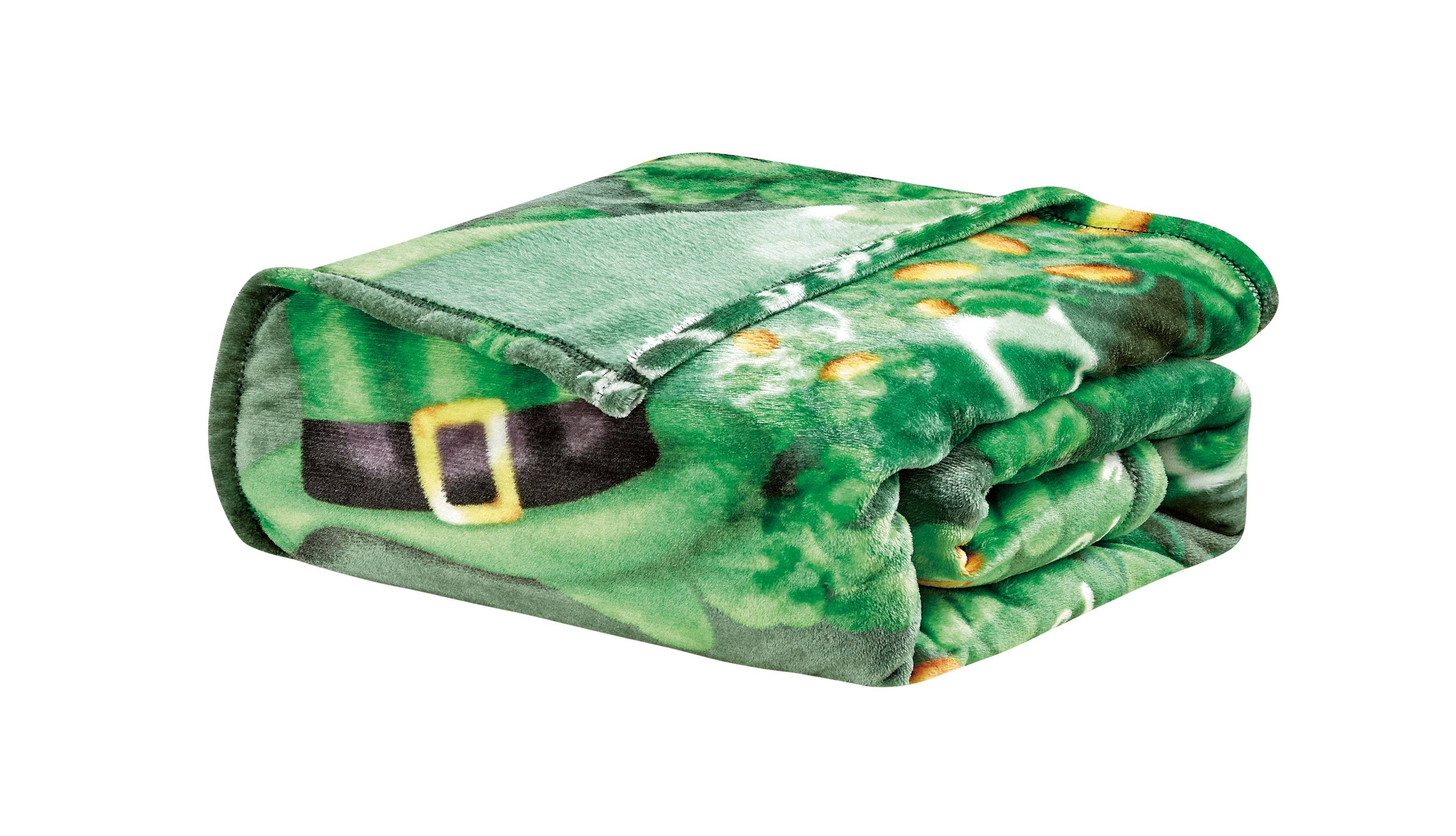 Left. Noble House - Noble House St. Patricks Day Super Cozy and Lightweight Microplush Throw Blanket 50"x70" - Green.