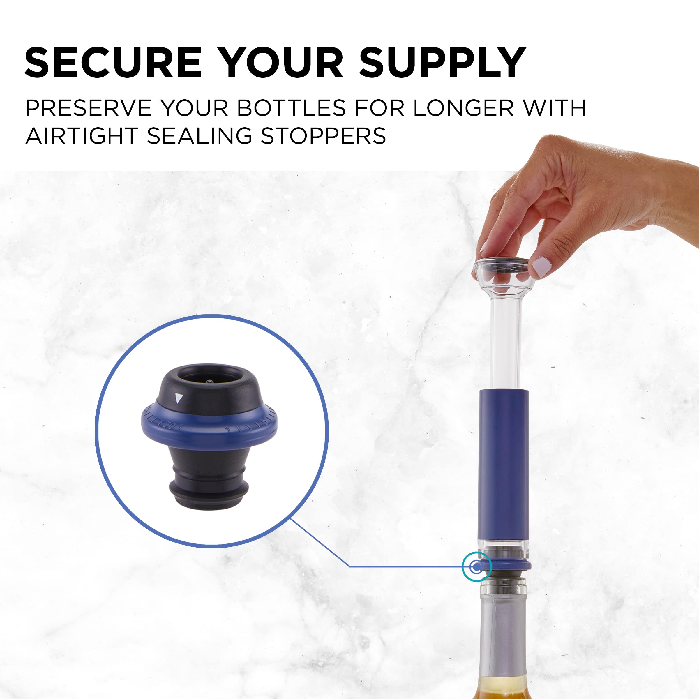 SECURE YOUR SUPPLY
PRESERVE YOUR BOTTLES FOR LONGER WITH AIRTIGHT SEALING STOPPERS