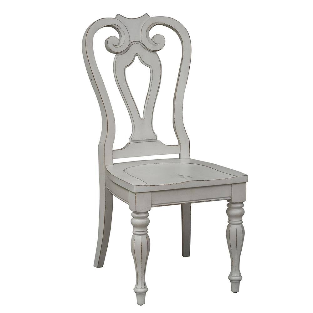 Alt View 4. Liberty Furniture Industries - Magnolia Manor Splat Back Side Chair (RTA)-Set of 2 in Antique White - White.