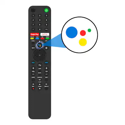 1 2 3 4 5 6 7 8 9 0 - Google Play NTFX YELLOW BLUE RED GREEN - A DVR INPUT : BACK HOME TV JUMP + VOL MUTE CH | AUDIO SUBTITLE HELP CC PLAY PAUSE REC PAUSE DISPLAY