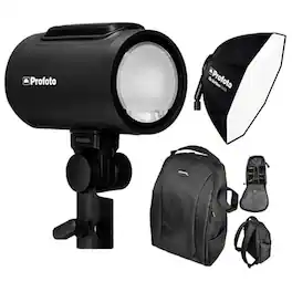 A2 Flash Head with Profoto Clic Softbox Octa and Camera Backpack