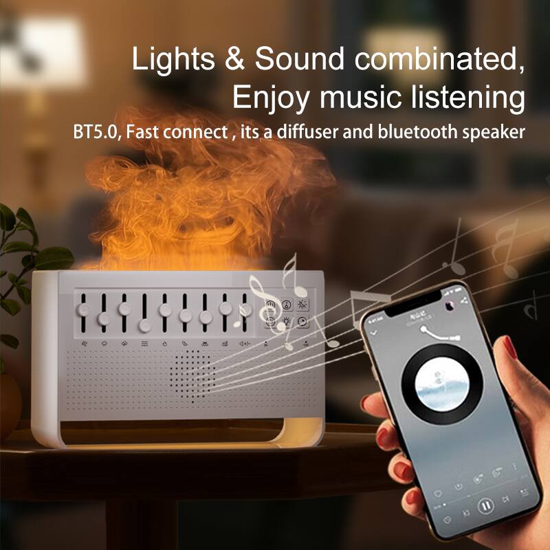 Lights & Sound combined, Enjoy music listening  
BT5.0, Fast connect, it's a diffuser and bluetooth speaker