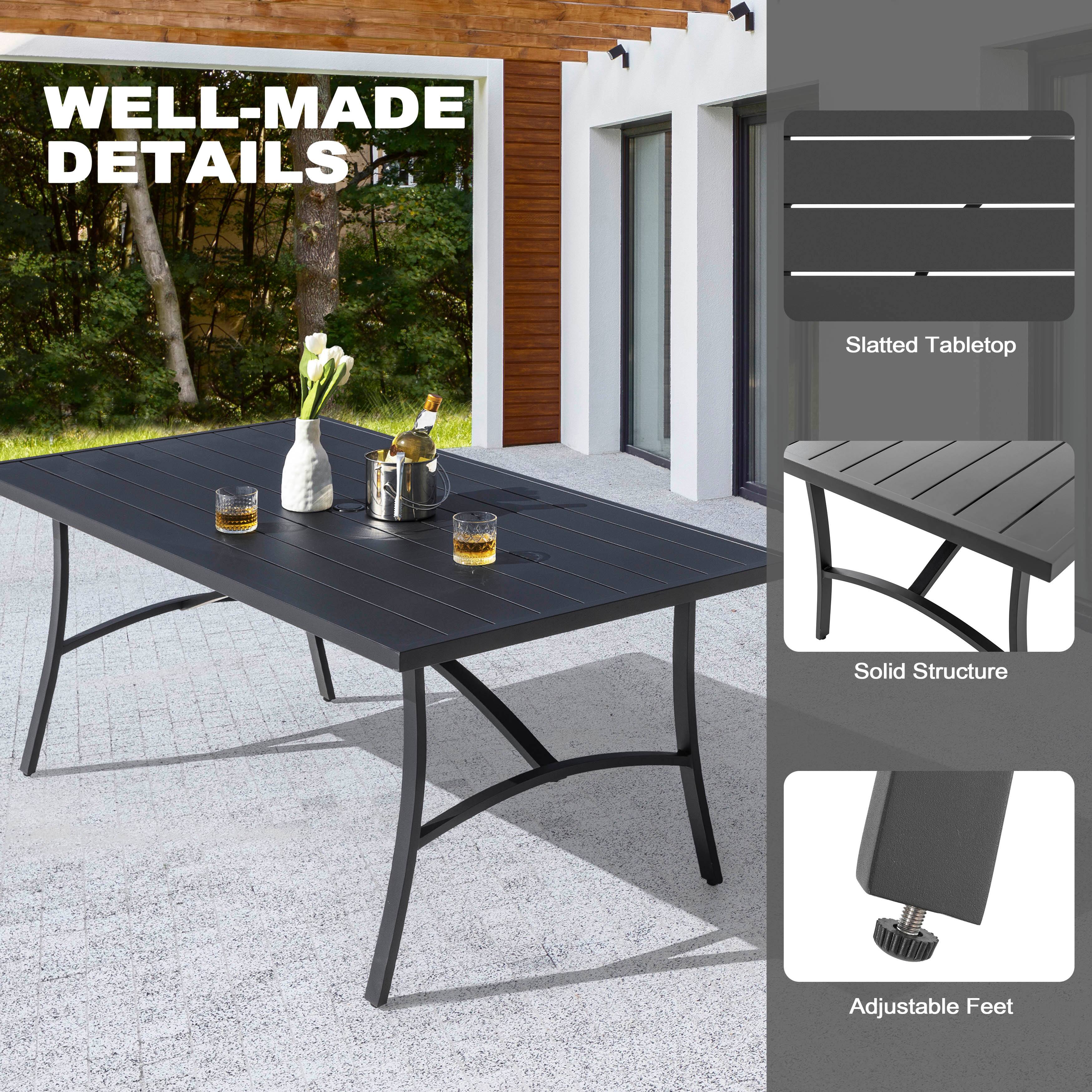WELL-MADE DETAILS

- Slatted Tabletop
- Solid Structure
- Adjustable Feet