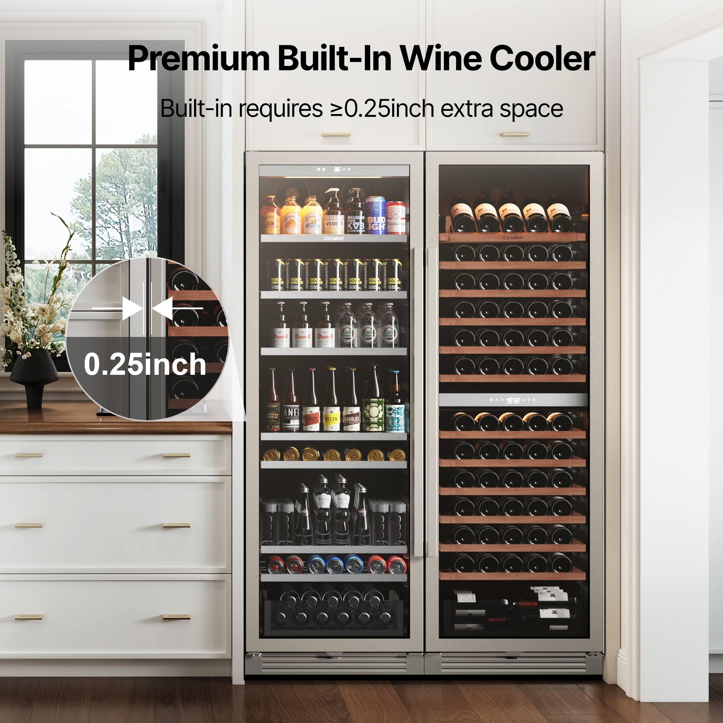 Premium Built-In Wine Cooler  
Built-in requires ≥0.25inch extra space  
0.25inch