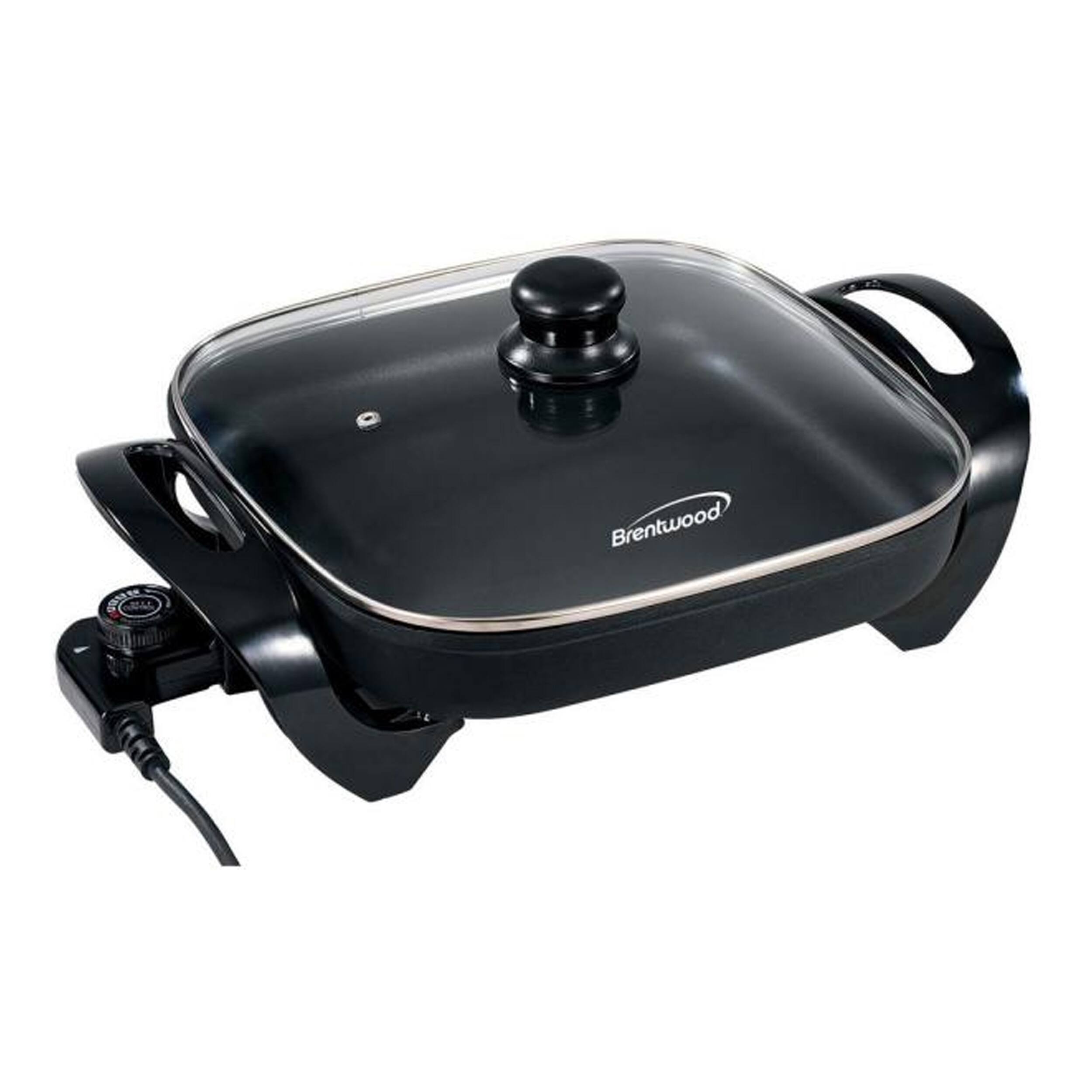 Alt View 1. Brentwood - Brentwood 12 in. Electric Skillet with Glass Lid in Black - Black.