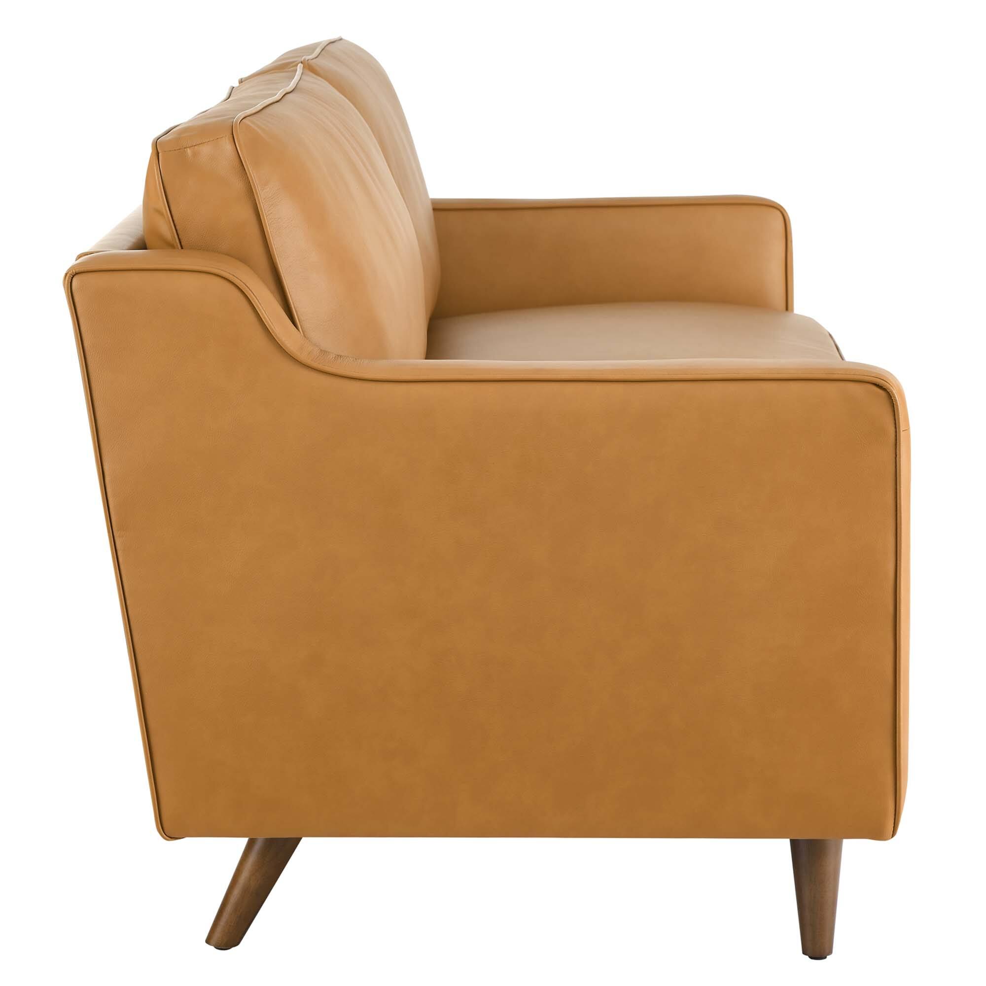 Back. Modway - Impart Genuine Leather Sofa by Modway - Brown.