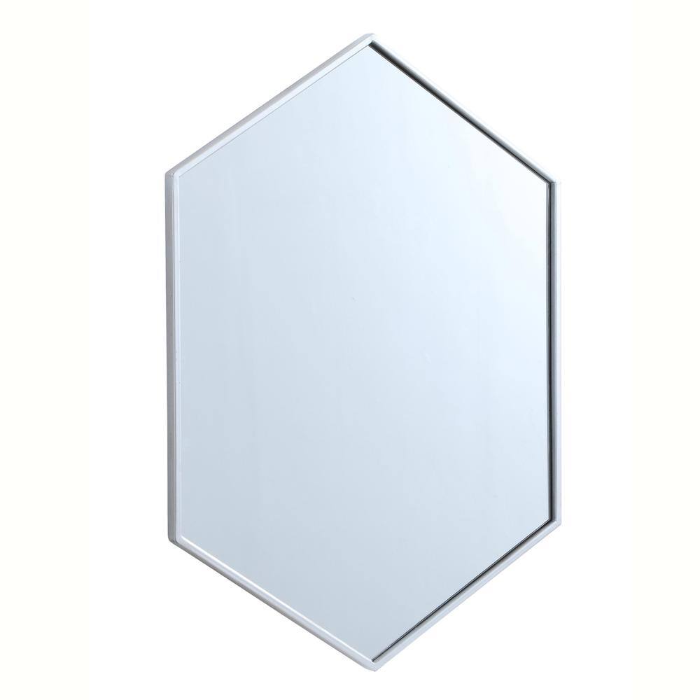 Alt View 1. Elegant Decor - Metal frame hexagon mirror 24 inch in silver - Silver.