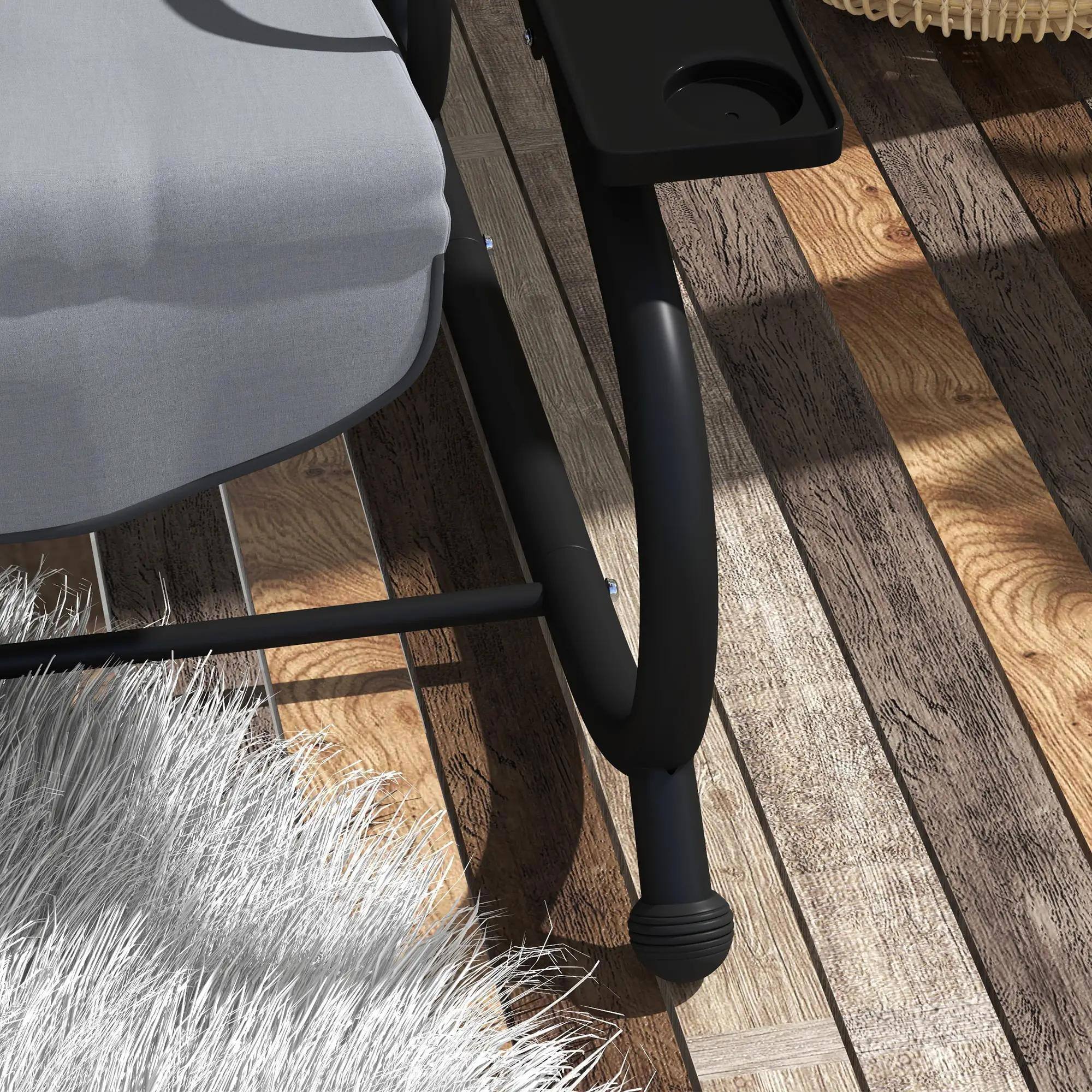 Alt View 1. Resenkos - Resenkos 3-Seat Swing Chair, Convertible Flatbed Glider With Adjustable Canopy, Dark Gray.