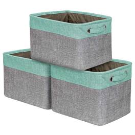 Sorbus - Cubby Storage Organizer 15 Inch - Big Sturdy Collapsible Storage Bins with Dual Handles - Foldable Baskets - Teal