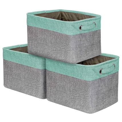 Front. Sorbus - Sorbus Cubby Storage Organizer 15 Inch - Big Sturdy Collapsible Storage Bins with Dual Handles - Foldable Baskets - Teal.