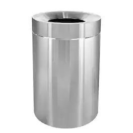 Alpine Industries - 50 Gallon Stainless Steel Commercial Indoor Trash Can - Silver