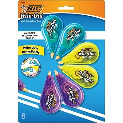 BIC America - BIC Wite-Out Mini Correction Tape, White, 6/Pack - Assorted price history on PriceWatchPro