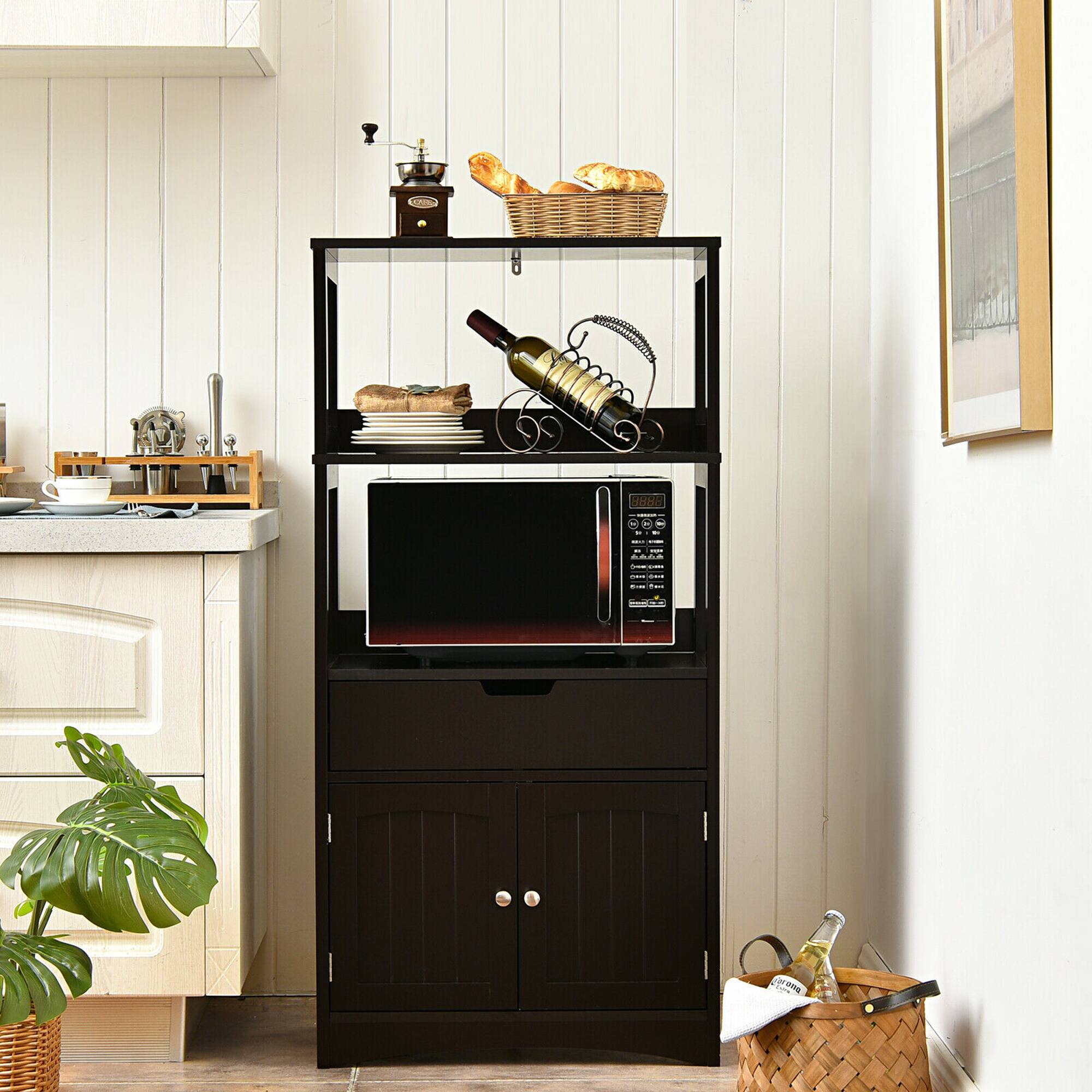 Alt View 4. Costway - Costway Bathroom Storage Cabinet Floor Cabinet w/Drawer Shelf Cupboard Espresso - Espresso.