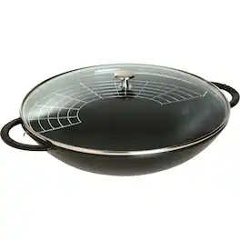 Staub - Cast Iron 6-qt Wok - Matte Black