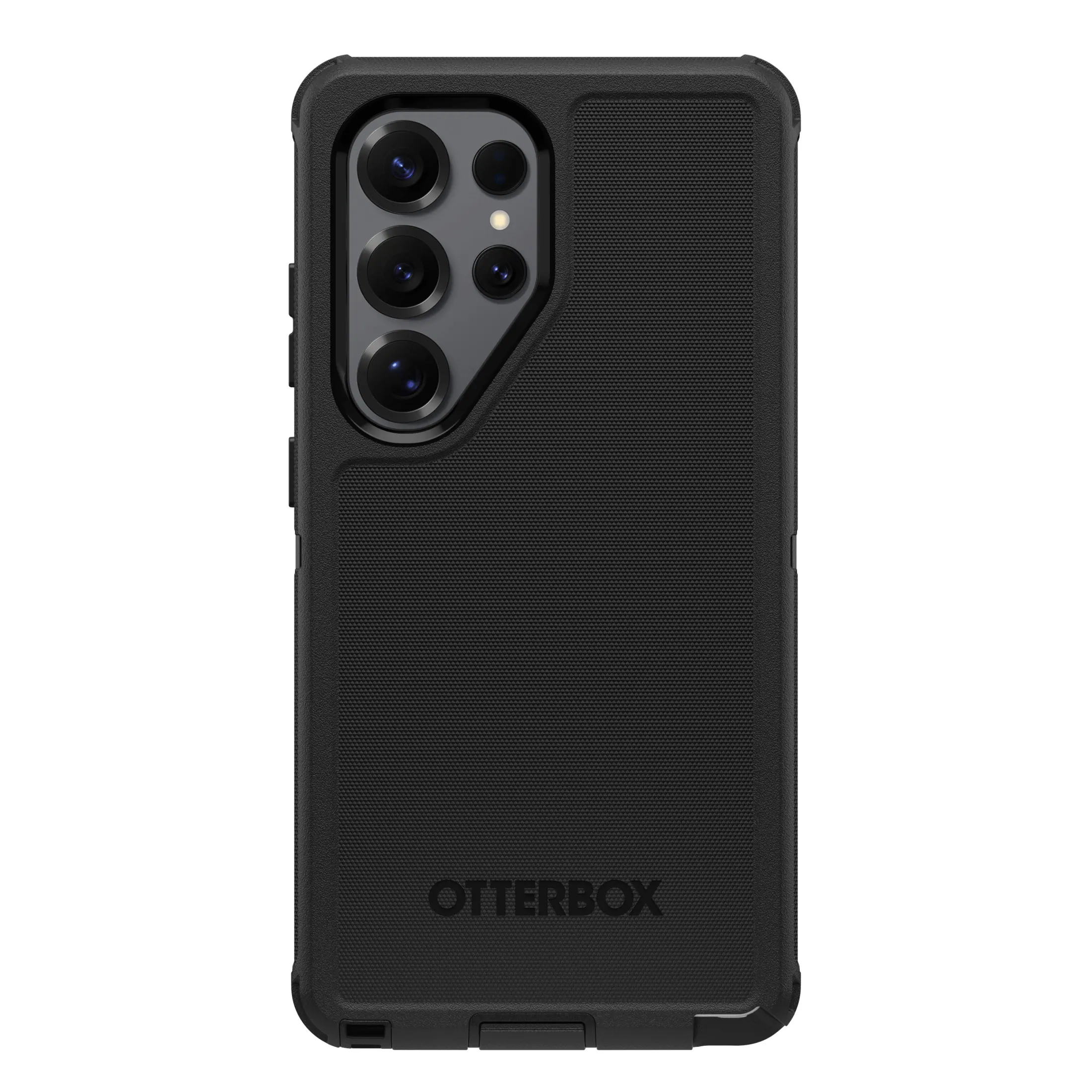 Front. OtterBox - Defender Series Pro Hard Shell for Galaxy S25 Ultra - Black.