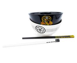 Surreal Entertainment - The Karate Kid Cobra Kai and Miyagi-Do 18-Ounce Ramen Bowl Set with Chopsticks - Black