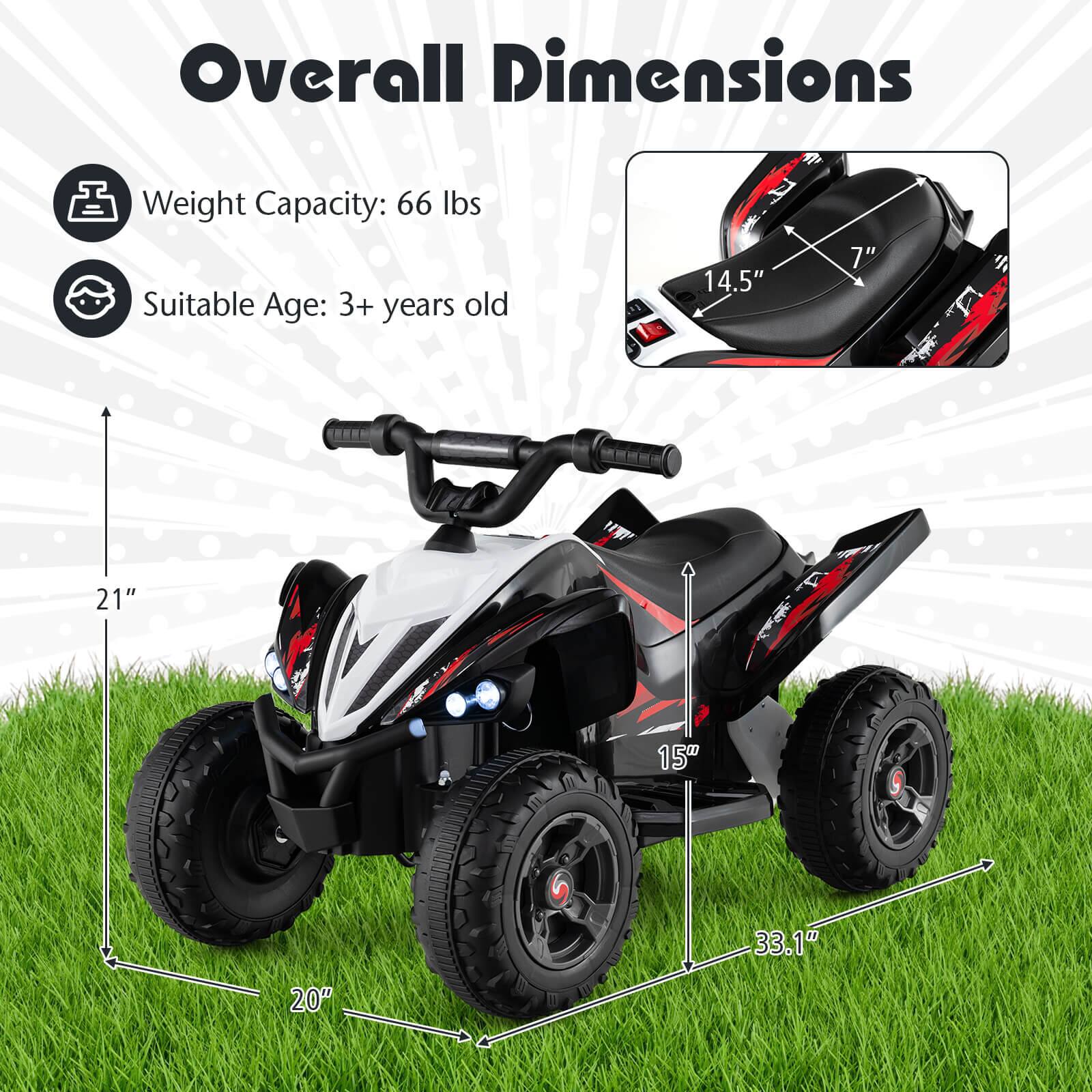 Overall Dimensions  
Weight Capacity: 66 lbs  
Suitable Age: 3+ years old  

14.5"  
7"  
1/2"  
15"  
33.1"  
20"  
21"