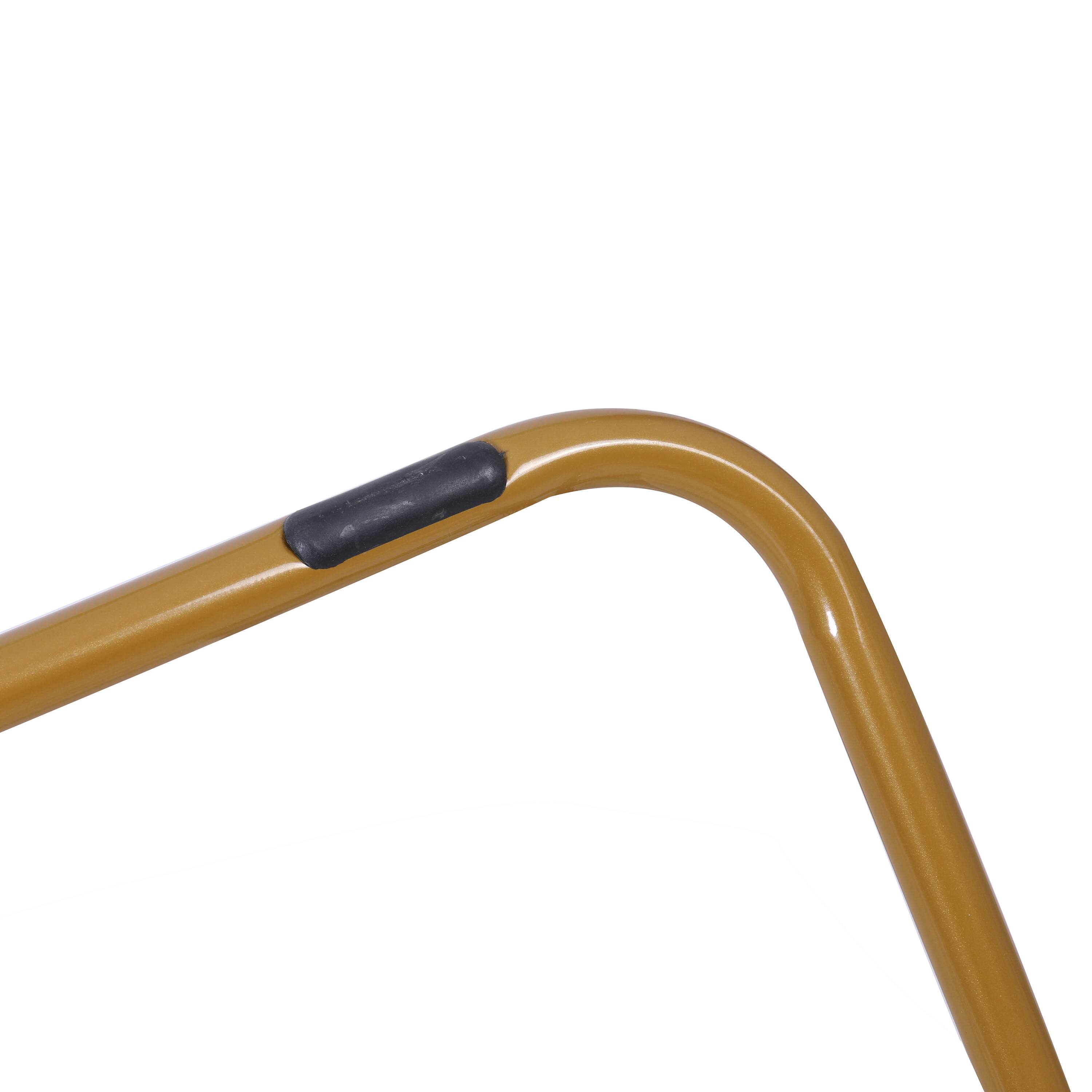 Alt View 9. Emma + Oliver - Aisling Oversized Folding Saucer Chair for Dorm, Bedroom - Ivory Faux Shearling Fabric/Soft Gold Frame.