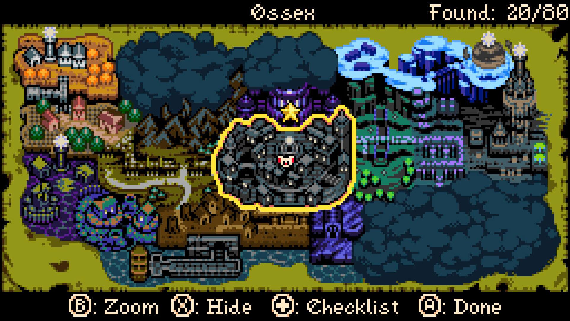 Found: 20/80

B: Zoom
H: Hide
C: Checklist
D: Done