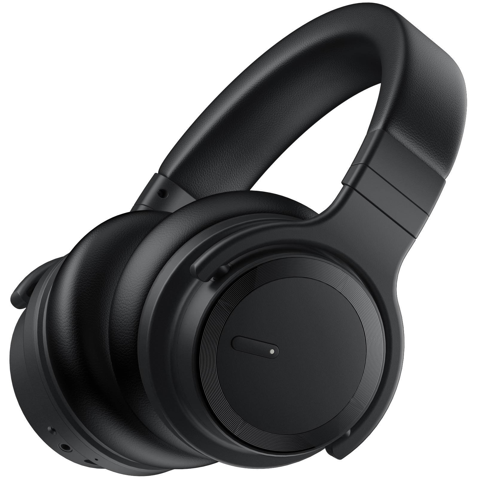 Front. PRIMEPLUS - Wireless Bluetooth 5.2 Over-Ear Headphones with Active Noise Cancelling, 45mm Drivers Hi-Fi Stereo, 30H Playtime - Black.