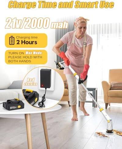 Charge Time and Smart Use  
21v/2000 mah  
Charging time: 2 Hours  
TURN ON Max Mode PLEASE HOLD WITH BOTH HANDS  
Red charging
