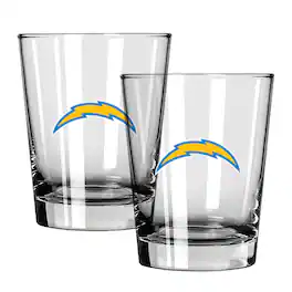 The Memory Company - Los Angeles Chargers 15oz. Two-Pack Rocks Glass Gift Set - Multicolor