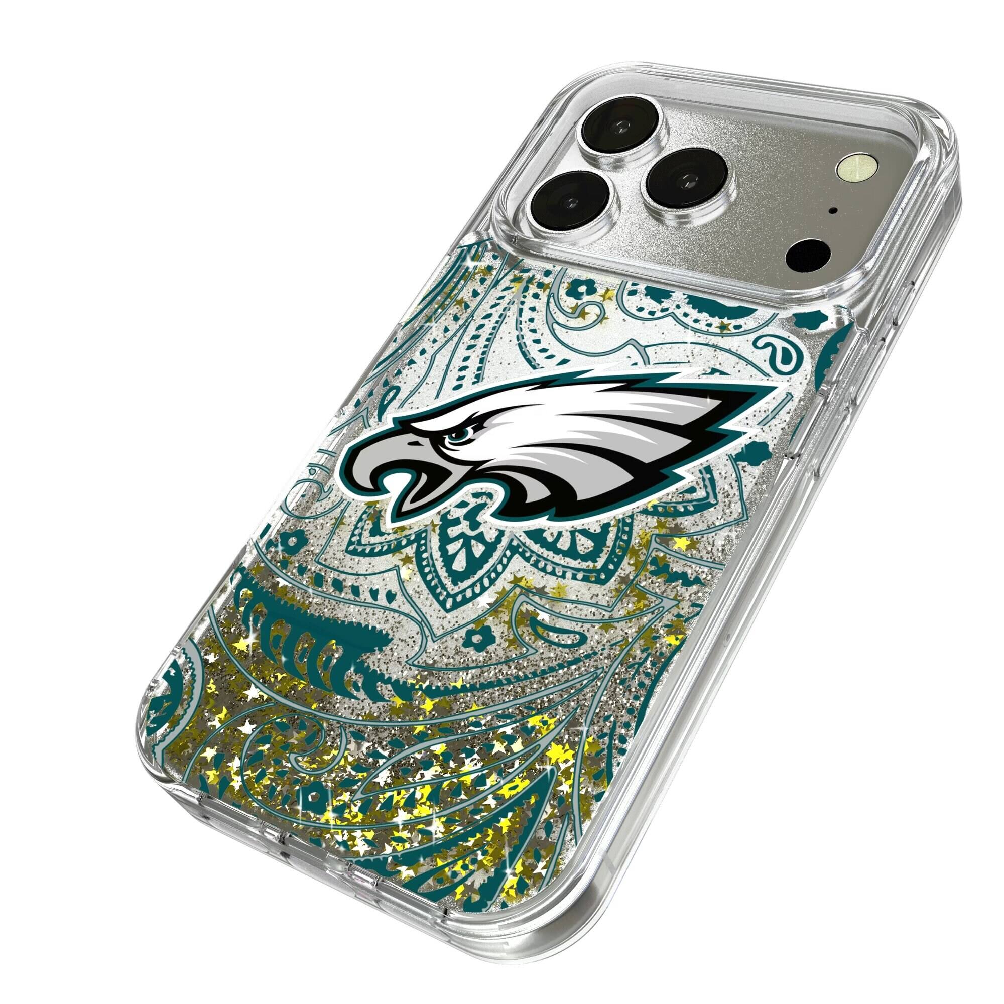 Alt View 1. Keyscaper - Philadelphia Eagles iPhone Paisley Design Glitter Case - 16 - Multicolor.