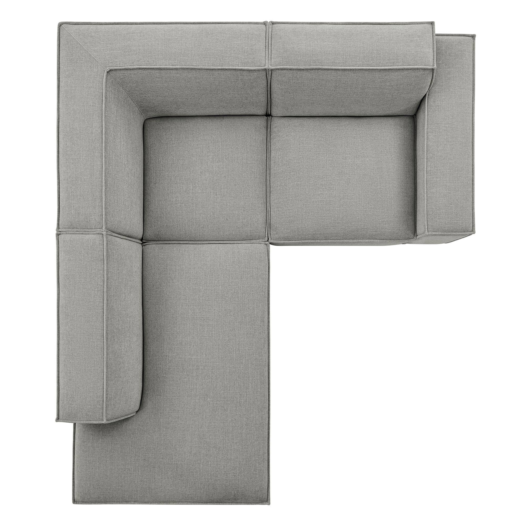 Alt View 7. Modway - Restore 3-Piece Performance Fabric Upholstered Modular L-Shaped Sectional Sofa by Modway - Pewter.
