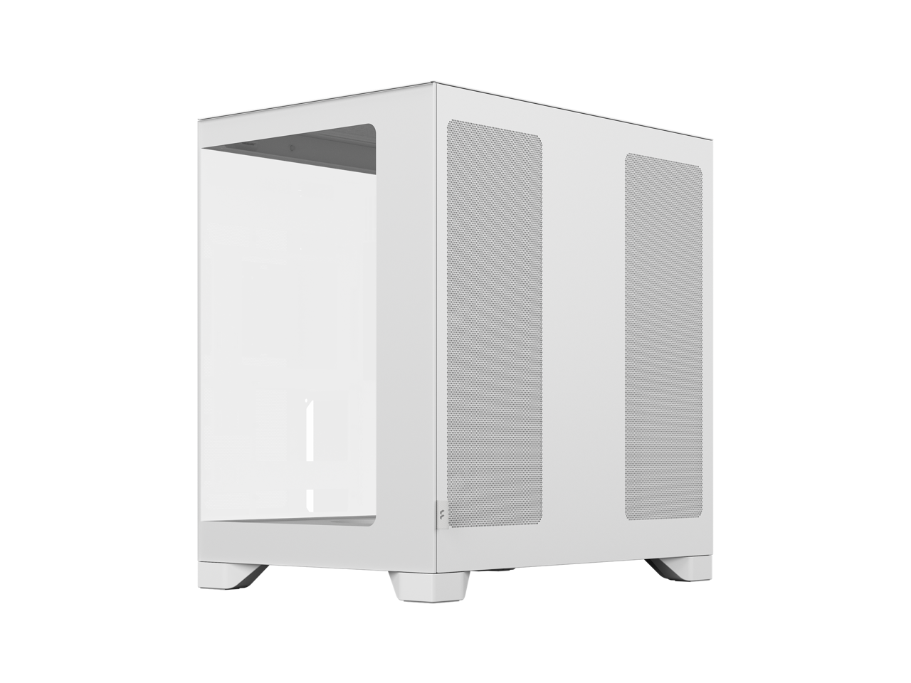 Alt View 5. Fractal Design - Fractal Design Pop 2 Vision White RGB - Dual-Chamber Case with Glass Panels, 4 RGB Fans, Spacious E-ATX/ATX/mATX/ITX - White.