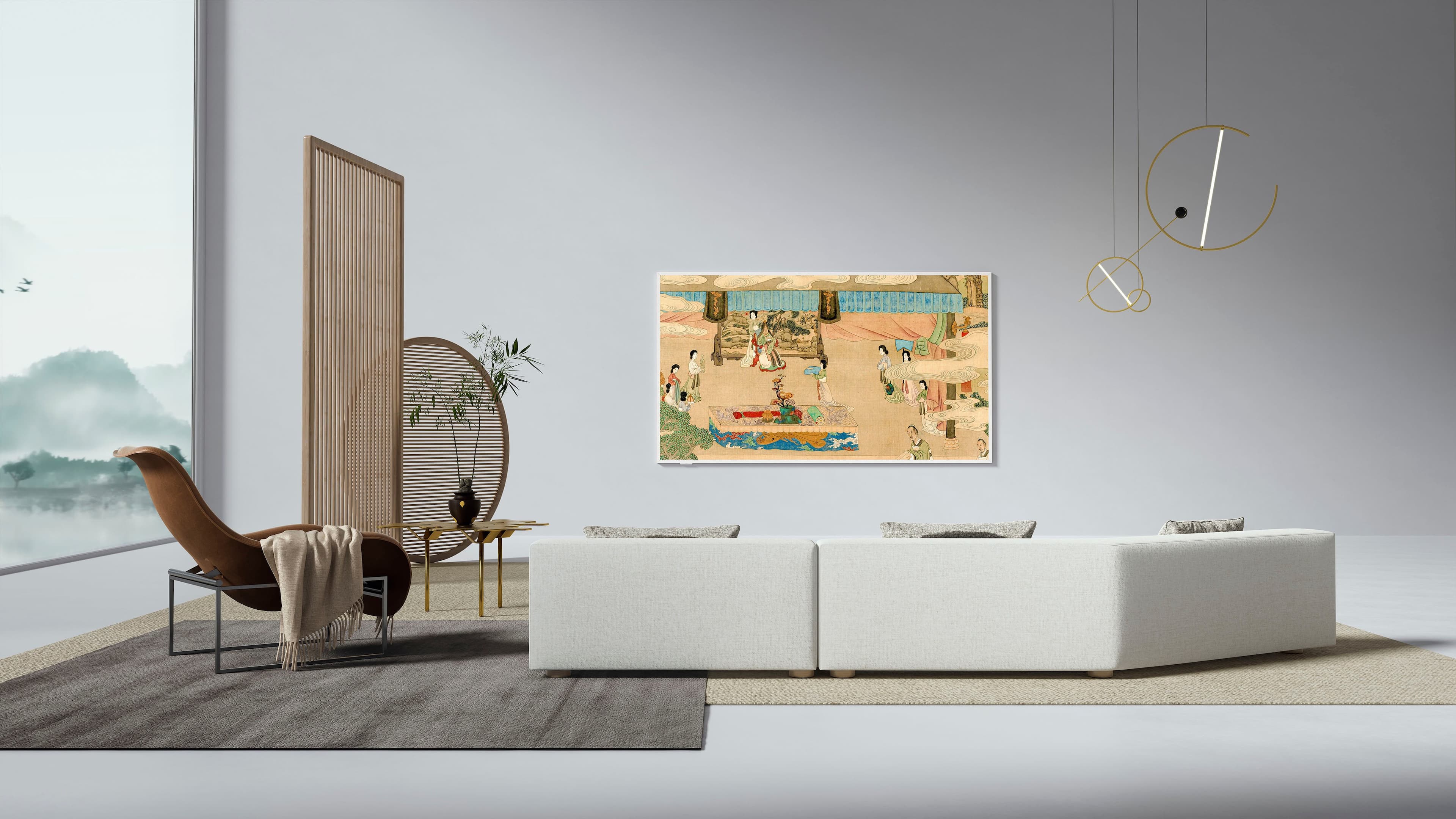 Alt View 27. TCL - 65" Class A300W NXTVISION Series 4K QLED Lifestyle TV with Ultra Matte Screen and Flush Wall Mount (2024) - White.